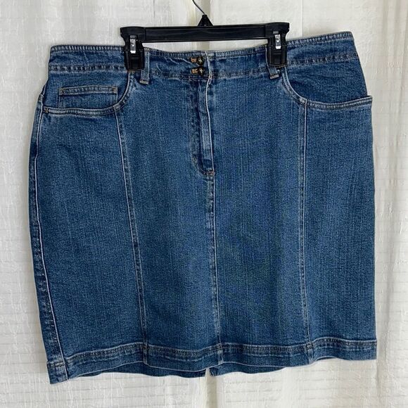 St.John’s Bay XL Denim Blue Stretch Pencil Skirt - Picture 1 of 10
